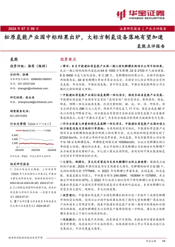 2024年8页-氢能行业点评报告:松原氢能产业园中标结果出炉,大标方制氢设备落地有望加速