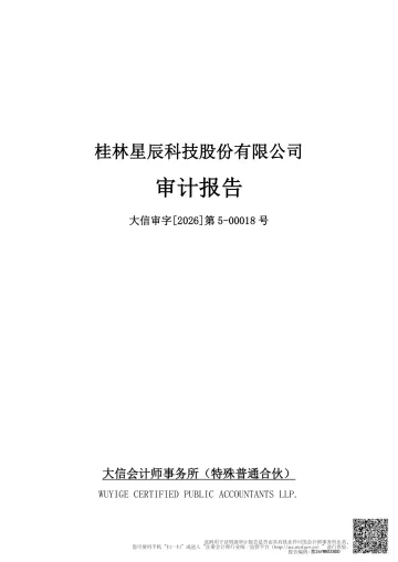 星辰科技_[临时公告]星辰科技2025年度审计报告