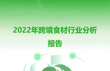 2022年跨境食材行业分析报告