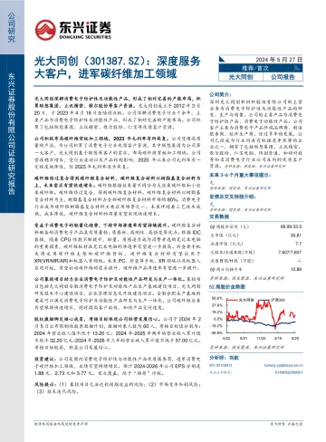 深度服务大客户，进军碳纤维加工领域