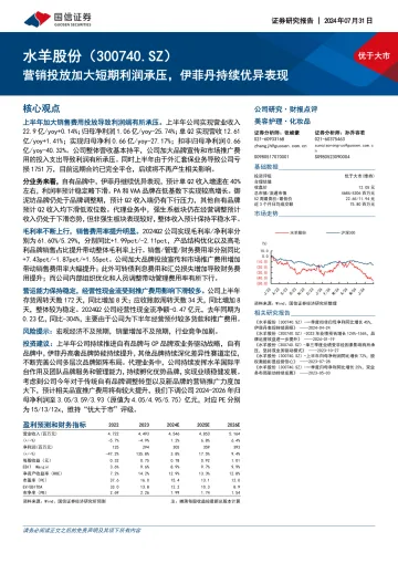 营销投放加大短期利润承压，伊菲丹持续优异表现