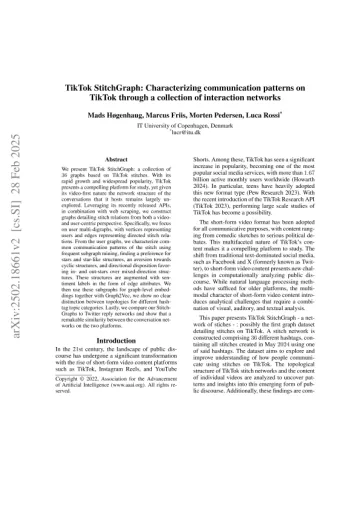 TikTok StitchGraph: Characterizing communication patterns on TikTok  through a collection of interaction networks