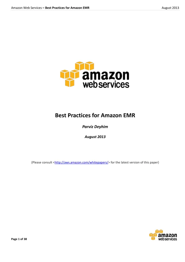 Best Practices for <em>Amazon</em> EMR - <em>Amazon</em> Web Services