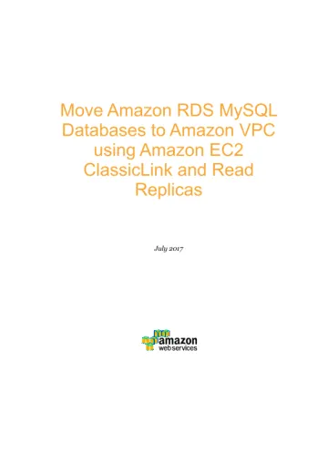 使用 Amazon EC2 ClassicLink 和只读副本将 Amazon RDS MySQL 数据库迁移至 Amazon VPC
