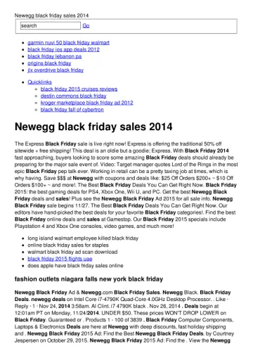 Newegg black friday sales 2014 - …