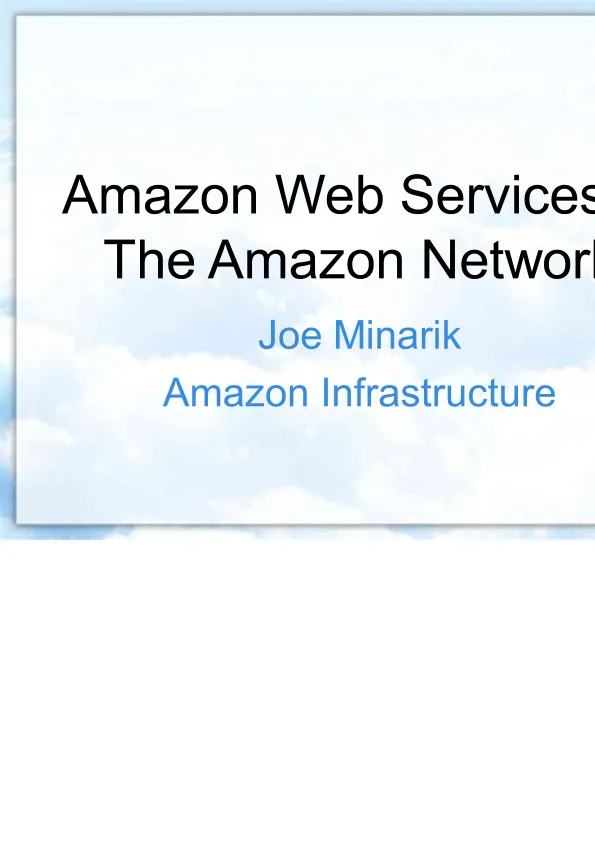 <em>Amazon</em> Web Services & The <em>Amazon</em> Network