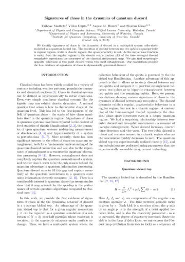 Signatures of chaos in the dynamics of quantum discord