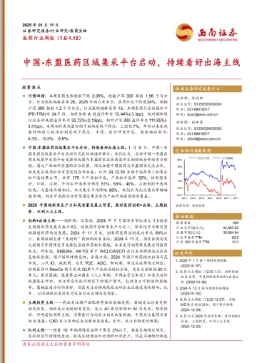 医药行业周报：中国-东盟医药区域集采平台启动，持续看好出海主线