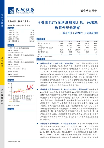 彩虹股份(600707)公司深度报告:主营乘LCD面板顺周期之风,玻璃基板再开成长篇章_174707