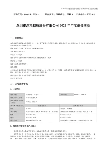 深粮控股：2024年年度