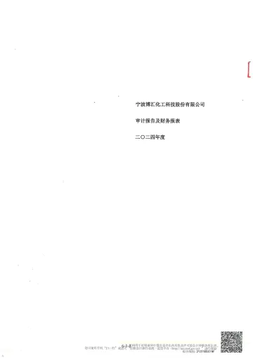 博汇股份：宁波博汇化工科技股份有限公司最近一年的财务