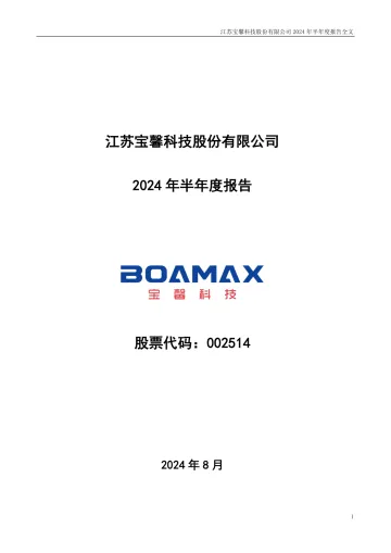 宝馨科技：2024年半年度