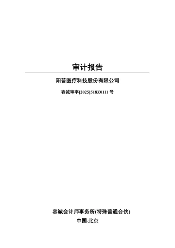 阳普医疗：2024年年度审计