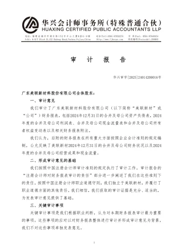 美联新材：2024年年度审计