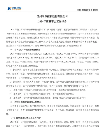 华源控股：2024年度董事会工作
