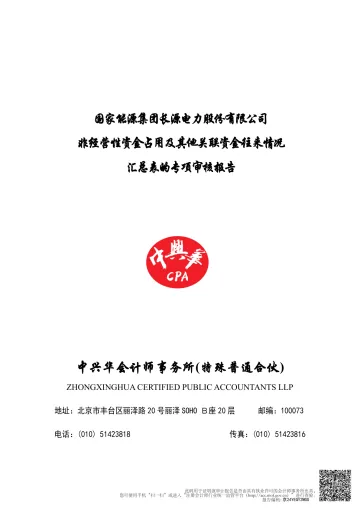 长源电力:公司非经营性资金占用及其他关联资金往来情况汇总表的专项审核
