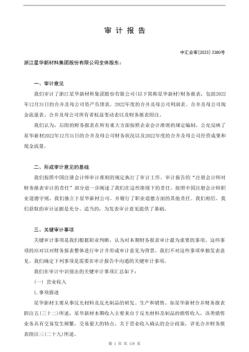 星华新材：2022年年度审计
