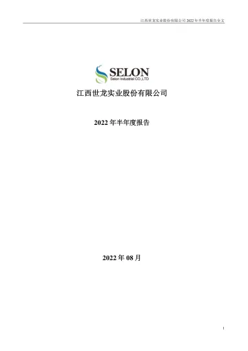 世龙实业：2022年半年度