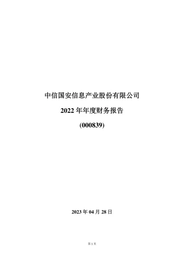 ST国安：2022年年度财务