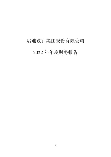启迪设计：2022年年度财务