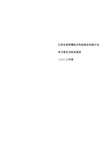 东星医疗：2023年年度审计