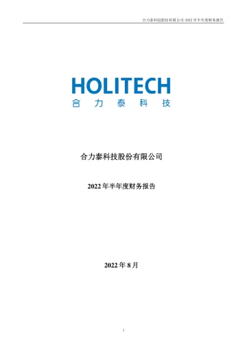 合力泰：2022年半年度财务