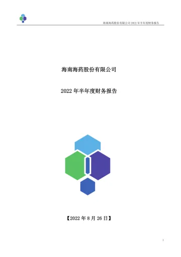 海南海药：2022年半年度财务