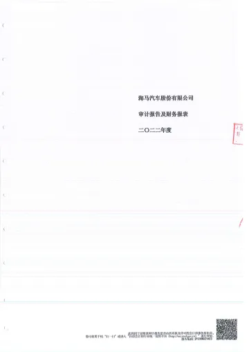 海马汽车：2022年年度审计
