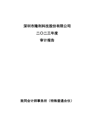 隆利科技：2023年年度审计