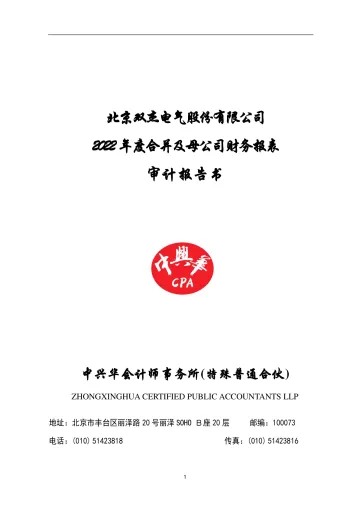 双杰电气：2022年年度审计