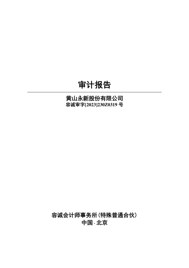永新股份：2022年年度审计
