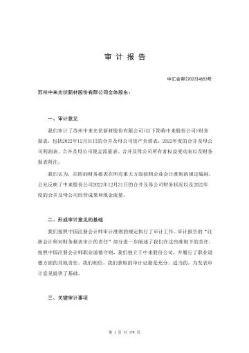 中来股份：2022年年度审计