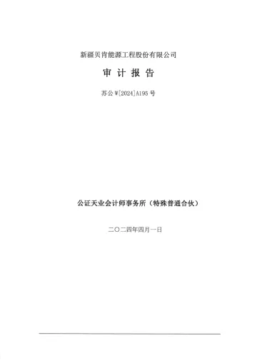 贝肯能源：2023年年度审计
