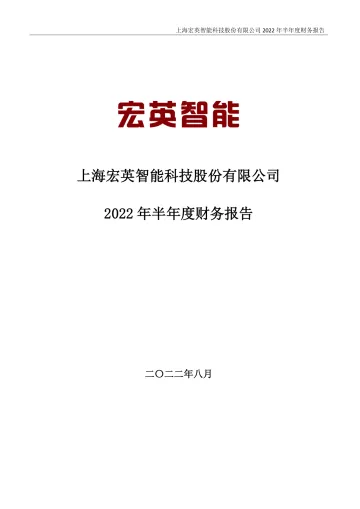 宏英智能：2022年半年度财务