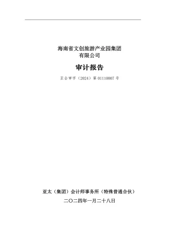华闻集团：海南省文创旅游产业园集团有限公司审计