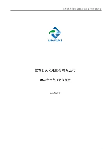日久光电：2023年半年度财务