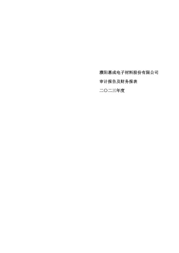 濮阳惠成：2023年年度审计
