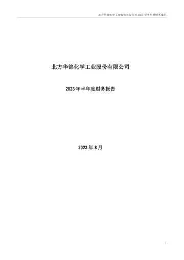 华锦股份：2023年半年度财务