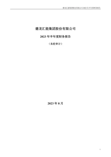 德龙汇能：2023年半年度财务