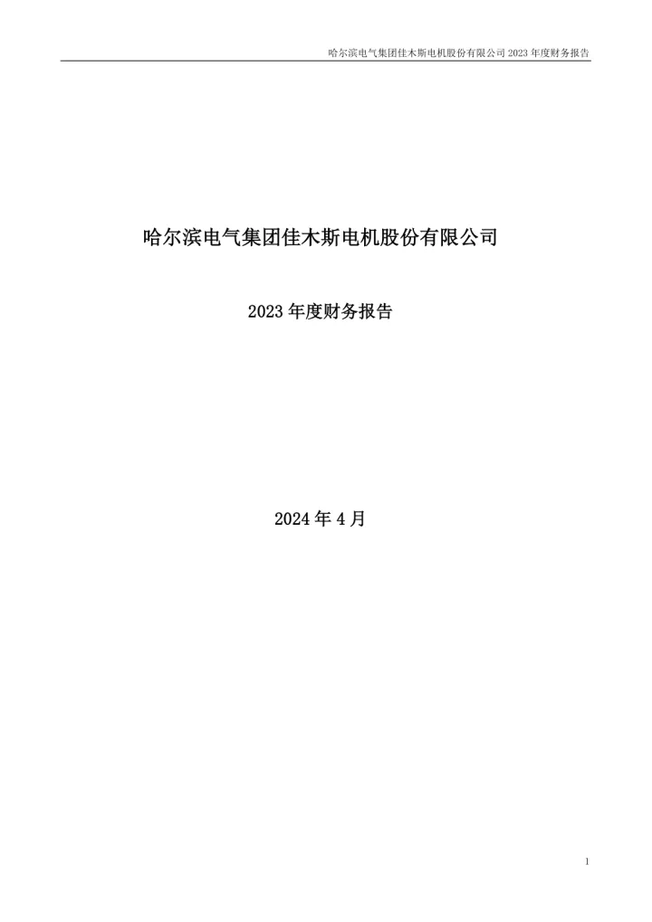 佳电股份：2023年年度财务