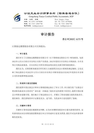 海达股份：2022年年度审计
