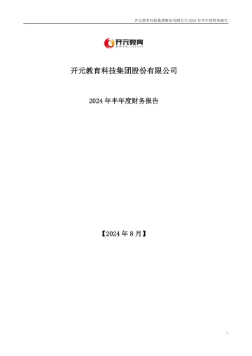 ST开元：2024年半年度财务