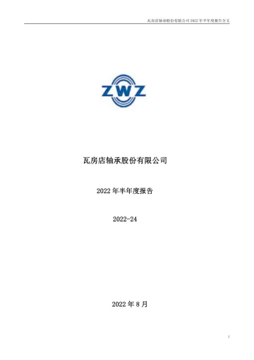 瓦轴B：2022年半年度