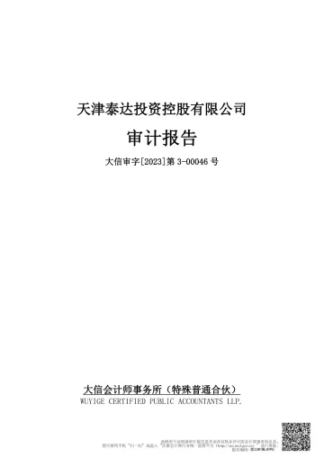 泰达股份：天津泰达投资控股有限公司2022年度审计