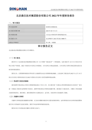 鼎汉技术：2022年年度财务