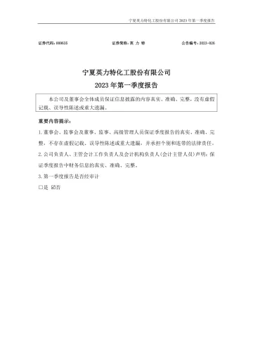 英 力 特：2023年一季度