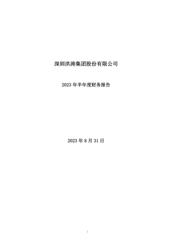洪涛股份：2023年半年度财务