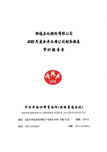 恒逸石化：2022年年度审计