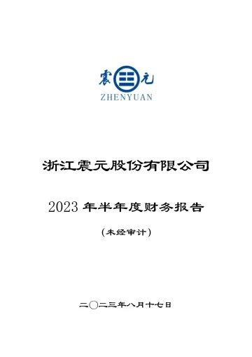 浙江震元：2023年半年度财务