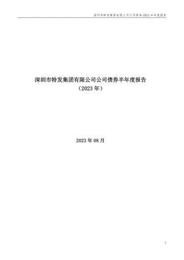 19特发01:深圳市特发集团有限公司公司债券2023年半年度